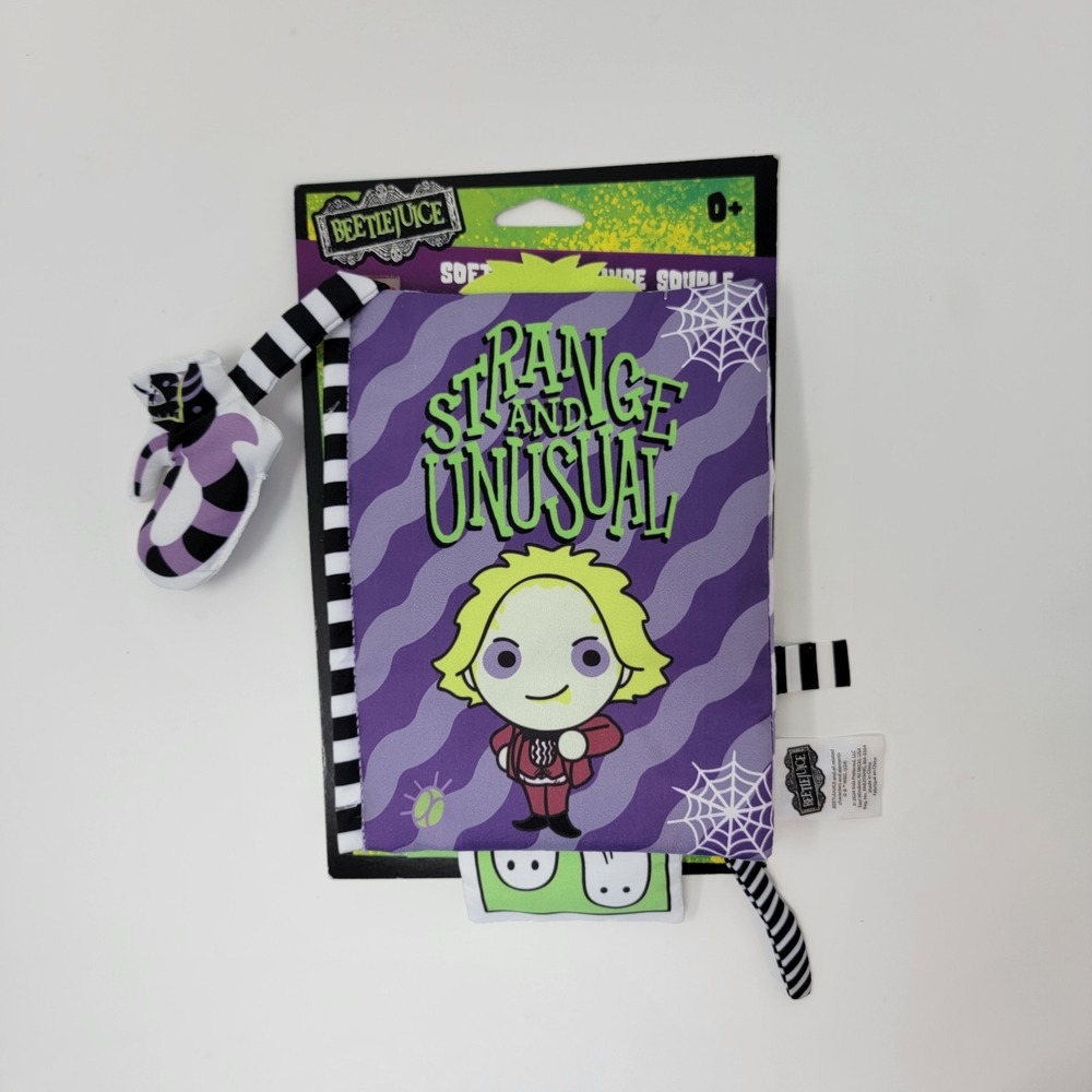 New! Beetlejuice Strange and Unusual Soft Infant Crinkle Book Plush